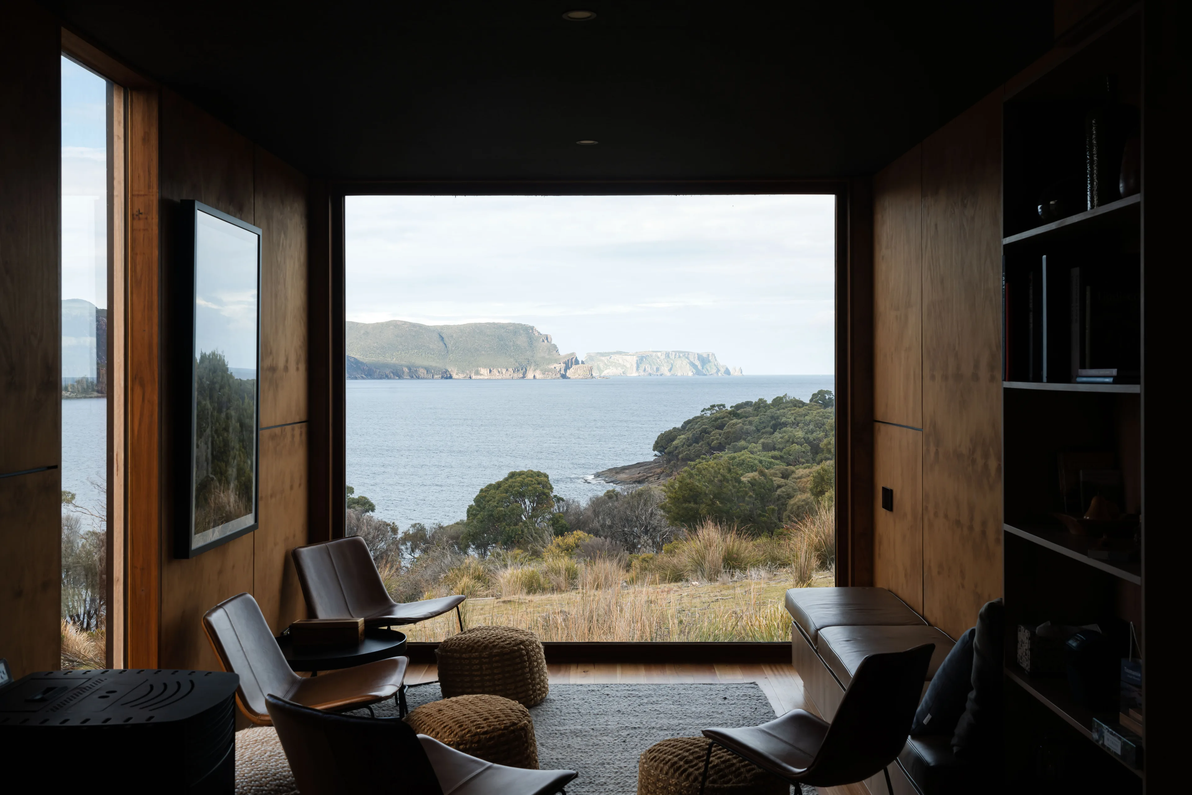 Dark architecture in St Helens, Tasmania